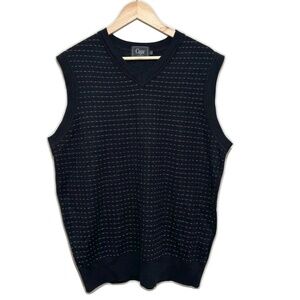 Cigar Couture Men's Wool Blend Black and White Sweater Vest Size Large